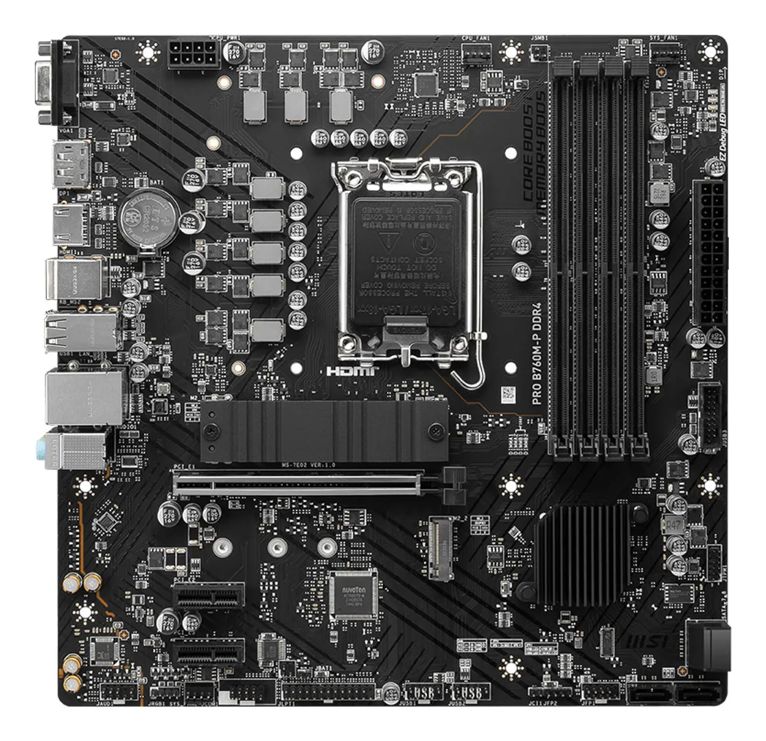 MSI PRO B760M-P DDR4 pagrindinė plokštė Intel B760 LGA 1700 „micro ATX“