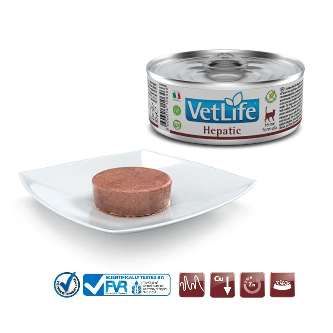 FARMINA Vet Life Natural Diet Cat Hepatic - drėgnas kačių maistas - 85 g