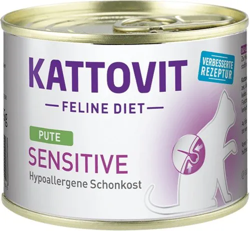 KATTOVIT Sensitive Turkey - šlapias kačių maistas - 185g